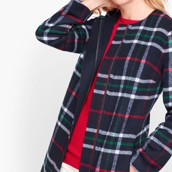 Talbots Double Face Plaid Topper - Picture 3 of 15